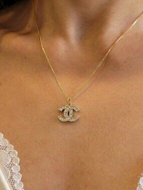 CHANEL CC Crystal Repurposed Necklace